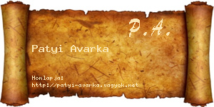 Patyi Avarka névjegykártya